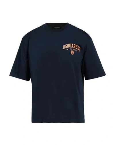 Dsquared2 Man T-shirt Navy Blue Size L Cotton