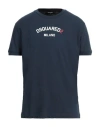 Dsquared2 Milano Printed Cotton T-shirt In Midnight Blue