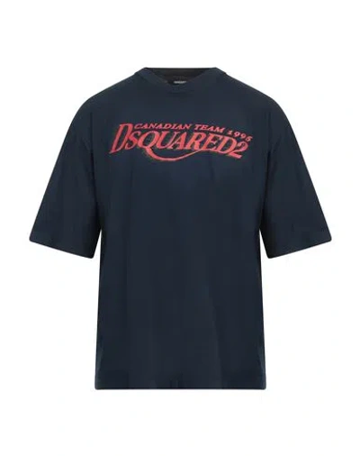 Dsquared2 Man T-shirt Navy Size L Cotton