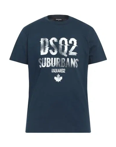 Dsquared2 Man T-shirt Navy Size L Cotton