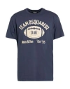 Dsquared2 Man T-shirt Navy Size L Cotton In Blue