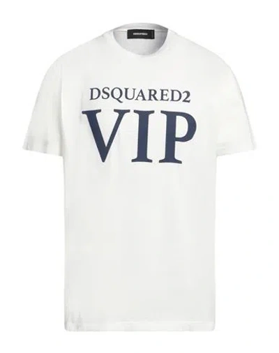 Dsquared2 Man T-shirt Off White Size L Cotton