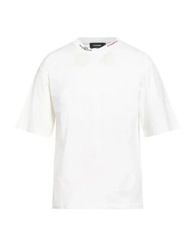 Dsquared2 Man T-shirt Off White Size L Cotton