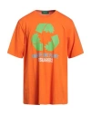 Dsquared2 Man T-shirt Orange Size L Cotton In Orange
