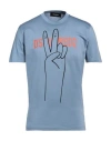 Dsquared2 Man T-shirt Pastel Blue Size L Cotton