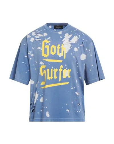 Dsquared2 Man T-shirt Pastel Blue Size Xs Cotton