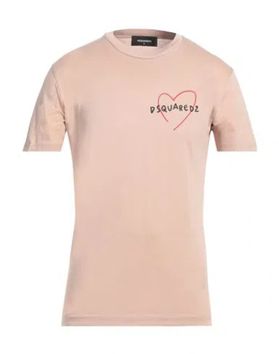 Dsquared2 Man T-shirt Pastel Pink Size L Cotton