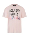 Dsquared2 Man T-shirt Pink Size L Cotton