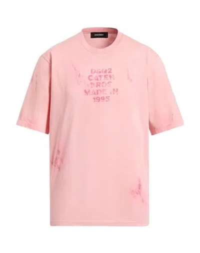 Dsquared2 Man T-shirt Pink Size L Cotton