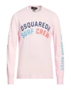 Dsquared2 Man T-shirt Pink Size L Cotton