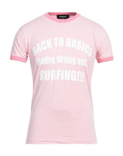 Dsquared2 Man T-shirt Pink Size L Cotton
