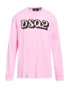 Dsquared2 Man T-shirt Pink Size M Cotton In Pink