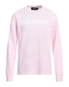 Dsquared2 Man T-shirt Pink Size Xl Cotton In Pink