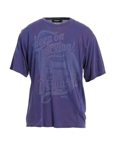 Dsquared2 Man T-shirt Purple Size S Cotton