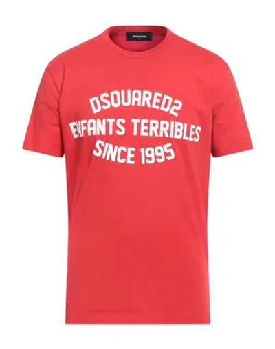 Dsquared2 Man T-shirt Red Size L Cotton
