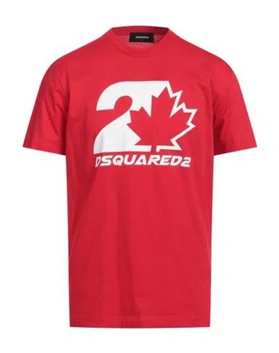 Dsquared2 Man T-shirt Red Size L Cotton In Red