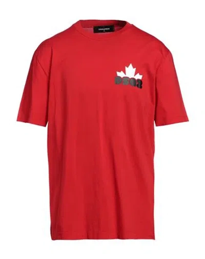 Dsquared2 Man T-shirt Red Size L Cotton