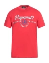 Dsquared2 Man T-shirt Red Size L Cotton In Red
