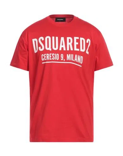DSQUARED2 DSQUARED2 MAN T-SHIRT RED SIZE M COTTON
