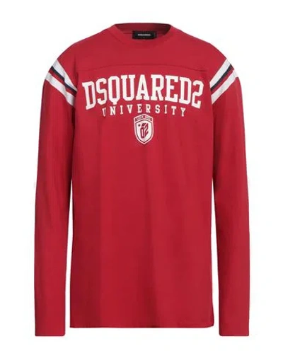 Dsquared2 Man T-shirt Red Size L Cotton, Polyester