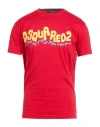 Dsquared2 Man T-shirt Red Size M Cotton In Red