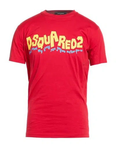 Dsquared2 Man T-shirt Red Size M Cotton