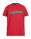 Dsquared2 Man T-shirt Red Size 3xl Cotton In Red