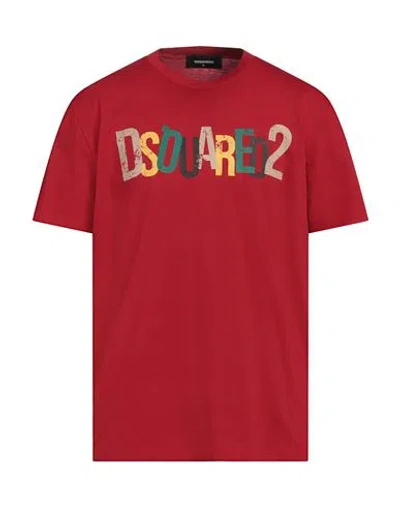 Dsquared2 Man T-shirt Red Size Xl Cotton In Red