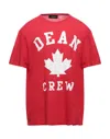 Dsquared2 Overfit T-shirt In Red Cotton With Print . In Red