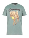 Dsquared2 Man T-shirt Sage Green Size L Cotton, Polyester In Sage Green