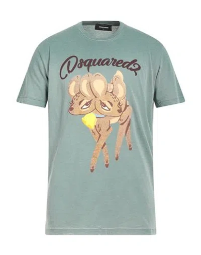 Dsquared2 Man T-shirt Sage Green Size L Cotton, Polyester