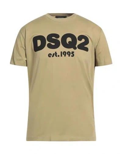 Dsquared2 Man T-shirt Sand Size L Cotton In Beige