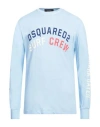 Dsquared2 Man T-shirt Sky Blue Size L Cotton