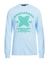 Dsquared2 Man T-shirt Sky Blue Size L Cotton