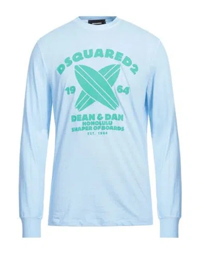 Dsquared2 Man T-shirt Sky Blue Size L Cotton