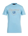 Dsquared2 Man T-shirt Sky Blue Size L Cotton