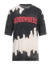 Dsquared2 Mens Tie-dye T-shirt Vintage Black In Grey