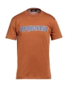 Dsquared2 Man T-shirt Tan Size L Cotton In Brown