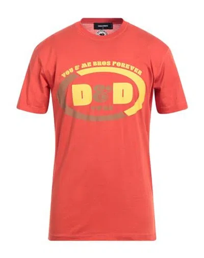 Dsquared2 Man T-shirt Tomato Red Size L Cotton