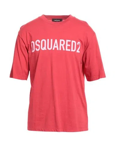 Dsquared2 Man T-shirt Tomato Red Size M Cotton In Red