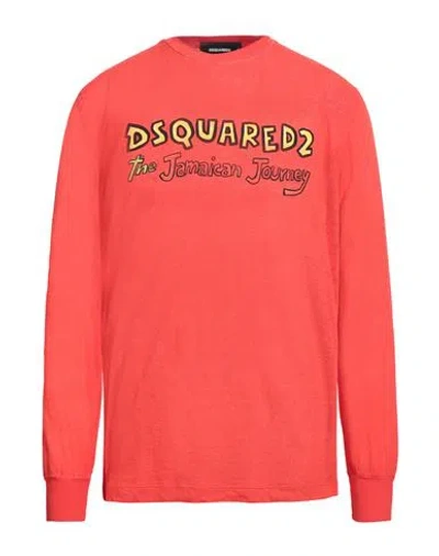 Dsquared2 Man T-shirt Tomato Red Size L Cotton