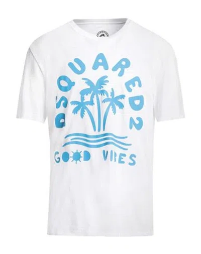 Dsquared2 Man T-shirt White Size L Cotton