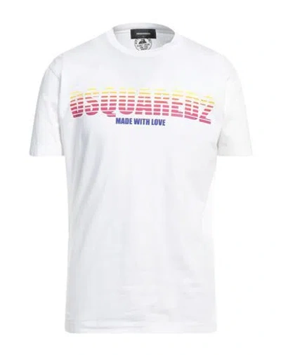 Dsquared2 Man T-shirt White Size L Cotton