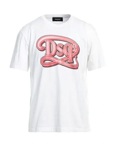 DSQUARED2 DSQUARED2 MAN T-SHIRT WHITE SIZE L COTTON
