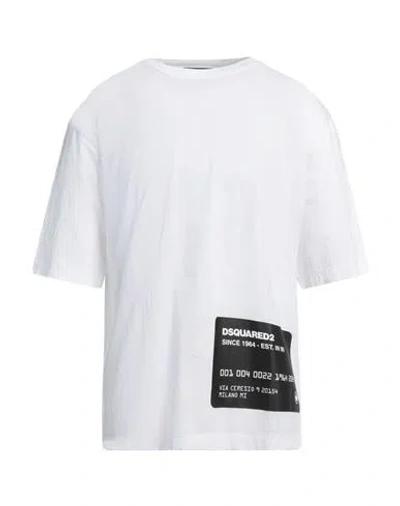 DSQUARED2 DSQUARED2 MAN T-SHIRT WHITE SIZE L COTTON