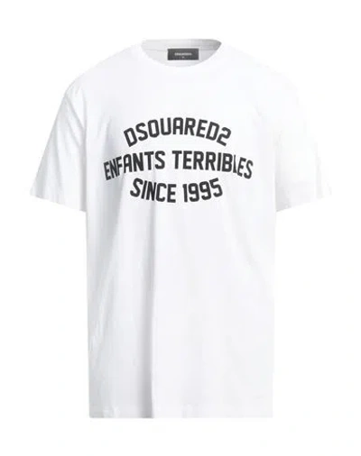 DSQUARED2 DSQUARED2 MAN T-SHIRT WHITE SIZE L COTTON