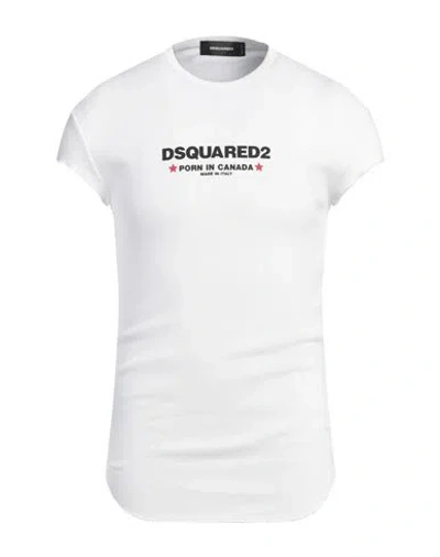 Dsquared2 Man T-shirt White Size L Cotton