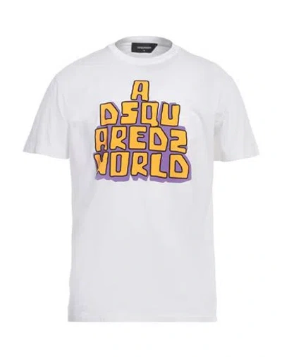 Dsquared2 Man T-shirt White Size L Cotton