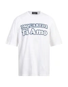 Dsquared2 Crew Neck T-shirt With Short Sleeves And Straight Hem In White