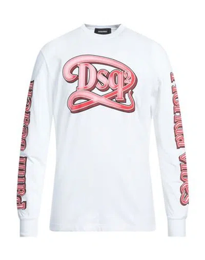 Dsquared2 Man T-shirt White Size L Cotton